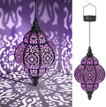 Hapjoy Hanging Solar Lights Outdoor Garden Decor Solar Lantern Waterproof Plastic Moroccan Outdoor Decorations for Patio Pathway Yard Backyard Garden Decorative (2, Purple) by Hapjoy