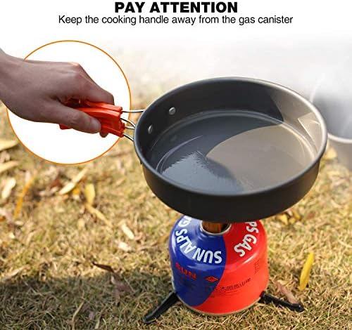 REDCAMP 6/10/11/12/14/15/19 PCS Camping Cookware Mess Kit Camping Gear Campfire Utensils Lightweight Stackable Pot Pan Bowls Soup Spoon with Storage Bag for Camping, Backpacking, Outdoor Cooking - Image 6