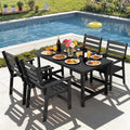 FUNBERRY Outdoor Dining Set, HDPE 5 Piece Dining Table Set with Chairs by FUNBERRY
