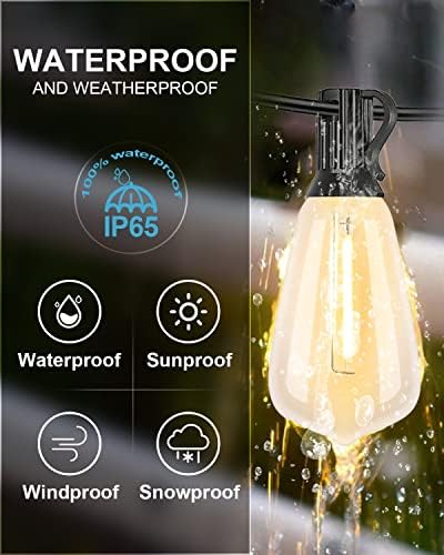 Lightdot 500FT Outdoor String Lights, LED Bistro String Lights with Shatterproof ST38 Vintage Bulbs, 2200K Dimmable, Waterproof Hanging Lights for Porch, Deck, Garden, Backyard, Balcony - ETL Listed - Image 2