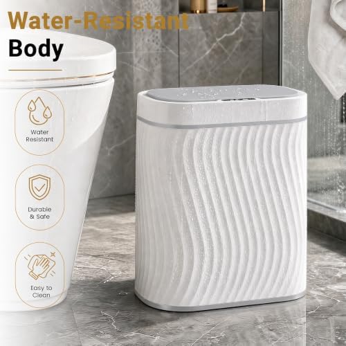 Ogikey Bathroom Small Trash Can with Automatic Touchless Lid, 2.6 Gallon Smart Garbage Can Narrow Waterproof Trash Bin for Bedroom, Office, Living Room - Image 5