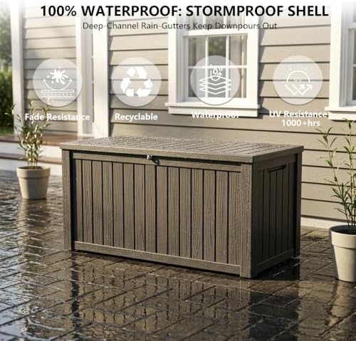 Outdoor Storage Box,180 Gallon Waterproof Deck Box [Upgraded 3.0] - Image 5