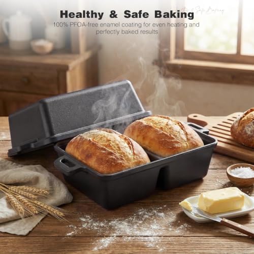 Double Dutch Oven for Sourdough Bread Baking, Enameled Cast Iron Dutch Oven - Image 7