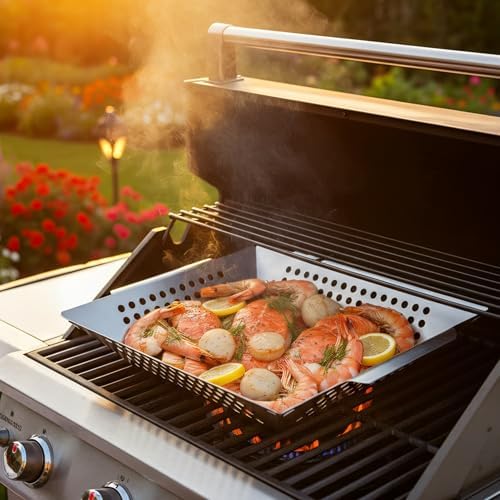 Stainless Steel Vegetable Grill Basket with Handles, 1 Pack - Image 4