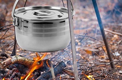 Wealers Camping Cookware Set - Compact Stainless Steel Campfire Cooking Pots and Pans | Combo Kit with Travel Tote Bag | Rugged Outdoor Cook Set for Hiking | Barbecues | Beach - Image 4