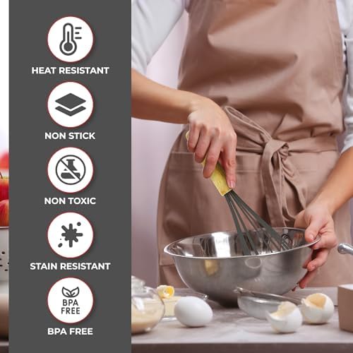 Kaluns 50 PCS Silicone Kitchen Utensils Set Complete Kitchen Set - 800°F Heat Resistant Non-Stick Premium Silicone Cooking Utensils W Wooden Handles - Can Opener, Masher, Turner, Silicone Spatula Set - Image 5