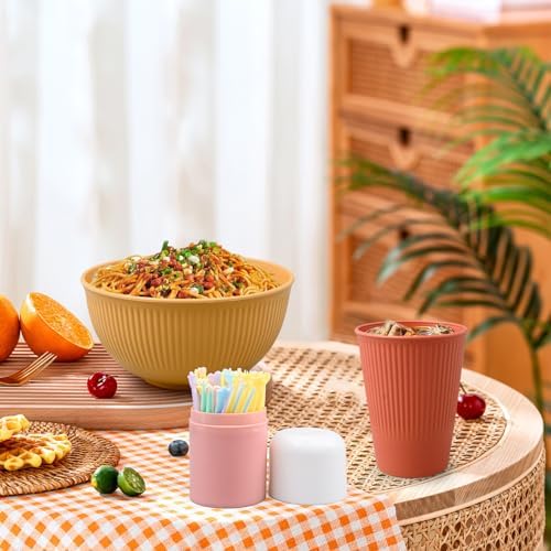 48 Pcs Wheat Straw Dinnerware Sets for 6,Unbreakable Plates and Bowls Set - Image 4