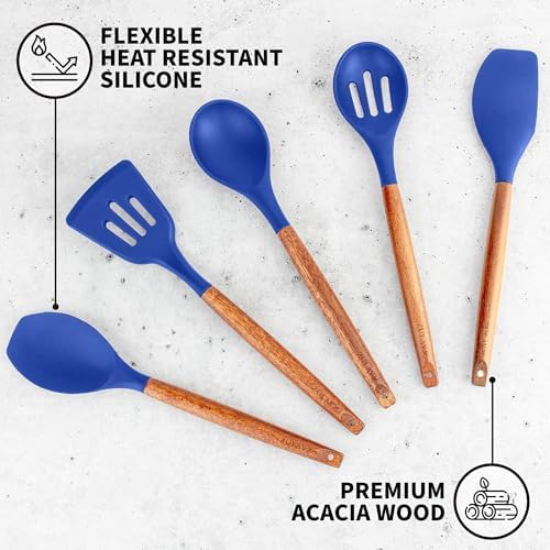 Zulay Kitchen 5 Piece Silicone Utensil Set - Image 2