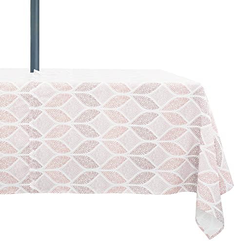 Outdoor Tablecloth with Umbrella Hole Fabric Spill Proof and Waterproof with Zipper Floral Tablecloth for Spring/Summer/Party/Picnic Rectangle 60 x 84 in by Rodvnyh