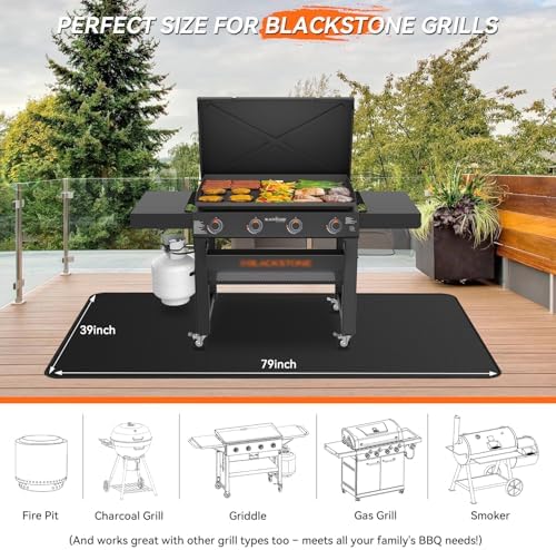 79x39 inches Large Under Grill Mats for Blackstone Outdoor Deck BBQ - Image 3