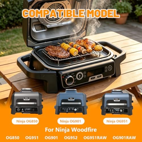 Griddle Plate and Grill Rack for Ninja Woodfire Grill OG700 Series, 2-in-1 Cast Iron Flat Top Griddle Pan and Stainless Steel Roast Rack, Fits OG701 OG751, Replacement Ninja Woodfire Grill Accessories - Image 4