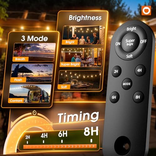 addlon 78FT(72+6) Solar String Lights Outdoor, Last 20+ Hrs, USB Charging - Image 2