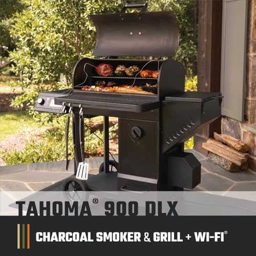 Oklahoma Joe's Tahoma 900 Auto-Feed Charcoal Smoker and Grill w/Wi-Fi with 900 sq. in. Cooking Area in Black - Image 2