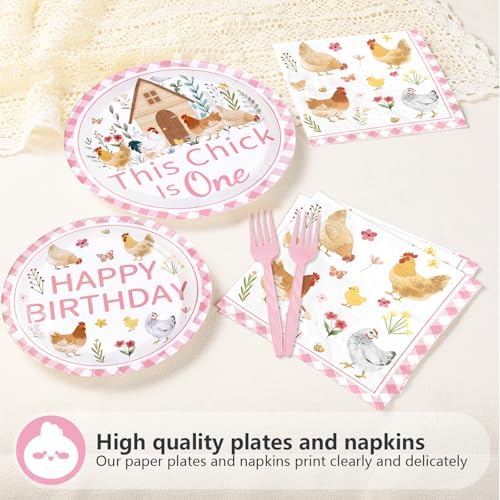 96 Pcs Chicken 1st Birthday Party Decorations, Serves 24 - Image 5