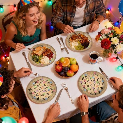 50Pcs Spooky Rustic Alphabet Paper Plates 9 Inch for Halloween - Image 4