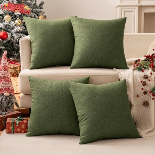 MIULEE Decorative Outdoor Pillow Covers Christmas Euro 26x26 Dark Green - Image 7