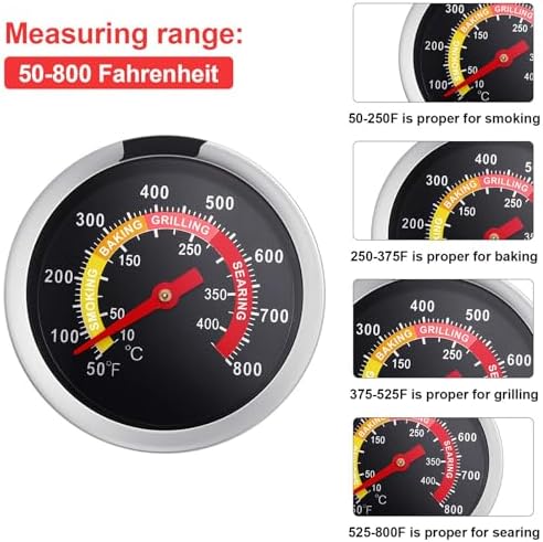 Frienda 6 Packs Charcoal Grill Thermometer Gauge for BBQ Smoker,Classic - Image 3