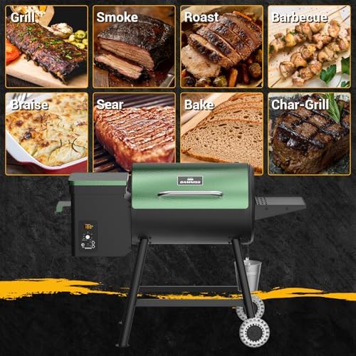 DAMNISS Pellet Smoker Grill Combo, 456 SQ.IN Cooking Area with PID Temperature Control (180-450°F) Electric BBQ Meat Grills & Smokers, Patio Backyard for Roast Outdoor - Image 6