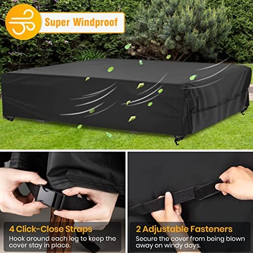 Patio Furniture Covers Waterproof Outdoor Table Cover 126"Lx126"Wx28"H - Image 4