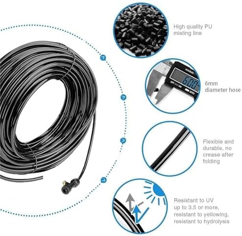Outdoor Mister System For Outside Patio, Garden Irrigation System Kit With Brass Fog Nozzles, Misting Cooling System, Patio Mister For Backyard, Garden, Greenhouse, Umbrella, Deck, Canopy, Pool, Porch - Image 2