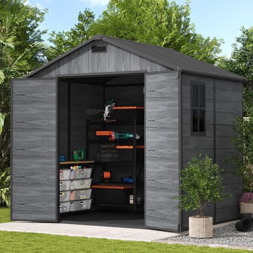 UDPATIO Resin Storage Shed 8x6 FT, Plastic Outdoor Storage Shed for Patio by UDPATIO