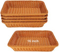 Poly Wicker Baskets 5 Pack 16 inch Brown Large Wicker Baskets Storage – Rustic, Durable & Easy-Cleaning Bread Basket, for Home, Restaurant & Hotel Use by Geytetqi