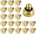 M METERXITY 20-Pack Brass Misting Nozzles, 0.028inch/0.7mm Orifice Heavy Duty 10/24 UNC Screw Thread Misting Nozzle Plug for Outdoor Spray Cooling System/Patio Mist System/Dust Control by MMETERXITY