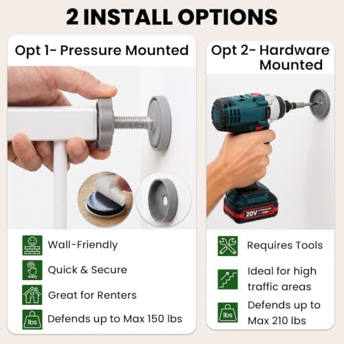 Mumeasy 36''-47'' Pressure Mounted Baby Gate for Doorways, Dog Gate Indoor - Image 3