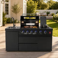 65" Modular Outdoor Kitchen Island,4-Burner 72,000 BTU Stainless Steel Propane Grill with Side Burner,Infrared Burner,Sink,and Granite Countertop.Gas Grill for Backyard & Patio BBQ. by Unknown