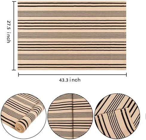Fall Front Door Mats Outdoor 2.3'x3.6'Black and Tan Front Porch Rug - Image 2