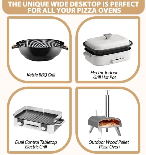 Grill Cart - 31" L×29" H×18" W Heavy Duty Pizza Oven Stand - Image 5