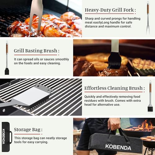 7PCS Grill Set, Grill Tools for Outdoor Grill Utensils Set BBQ Accessories - Image 5