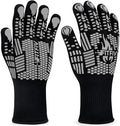 BBQ Gloves, 1472°F Heat Resistant with Silicone Grip Oven Mitts by FITFIV