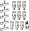 M METERXITY 20-Pack Brass Misting Nozzle Tee Kit, 0.3mm Orifice Dia. High Pressure Spray Misting Nozzle Head, Slip Connectors for 3/8 Inch Drip Irrigation Tubing Kit Outdoor [3/16" Threaded] by MMETERXITY