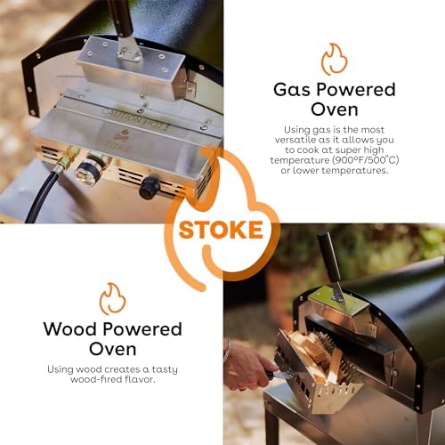 Stoke 16 Inch Outdoor Pizza Oven – Wood Pellet Portable Pizza Oven for Backyard, Camping, or Tailgating – Stainless Steel Multi-Fuel Oven with Pizza Stone & Accessories - Image 3