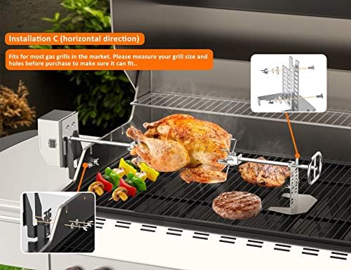 onlyfire Stainless Steel Grill Rotisserie Kit for Most Gas Grills - Image 5