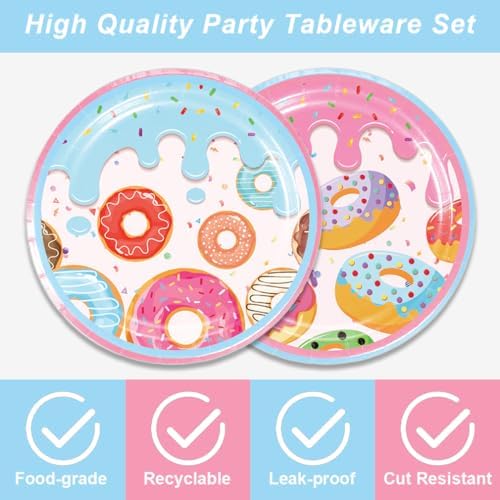 40pcs Donut Time Theme Party Napkins and Plates Donut Time Party Supplies Birthday Decorations for Girl Birthday Baby Shower Decorations - Image 4