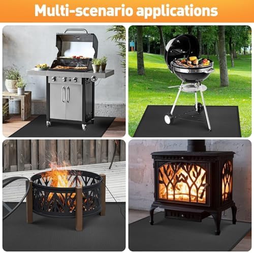 kanhiro Grill Mats for Outdoor Grill 59x39 Inch Fireproof Double-Sided Grill Matt and Deck Protector, Oil-Proof Waterproof BBQ, Grill Pad for Patio, Floor, Lawn Protection - Image 6