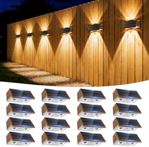 Solar Fence Lights Outdoor, 16 Pack Fence Solar Lights Waterproof by Unknown