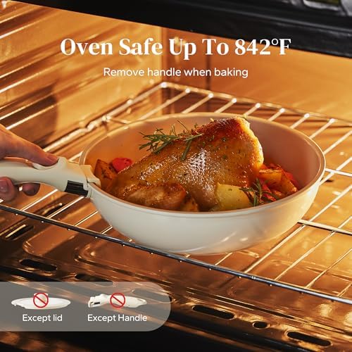 Redchef Ceramic Pots and Pans Set Non Stick, Detachable Cookware Set 5 Pcs - Image 2