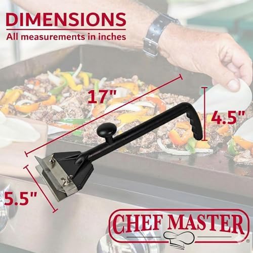Chef Master Flat Top Griddle Scraper Cleaning Kit Combo, Long Handle - Image 5