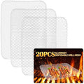 Disposable Grill Topper,16x12 Inch Grill Mesh Mat Disposable Pans,Non-Stick BBQ Aluminum Mats for Outdoor Grills, Easy to Clean (20) by PRCSTANDARD
