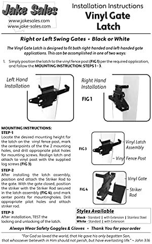 Vinyl Gate Latch Black (for Vinyl, Wood, PVC etc Fencing) Fence Gate Latch w/Mounting Hardware - Gate Latches Have a 90 Degree Bracket Resulting in a Positive Latch to Gate Connection - Image 2