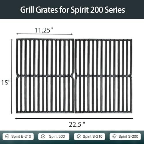Utheer 7522 Grill Grates for Weber Spirit 200 Side Control Genesis Silver A - Image 3