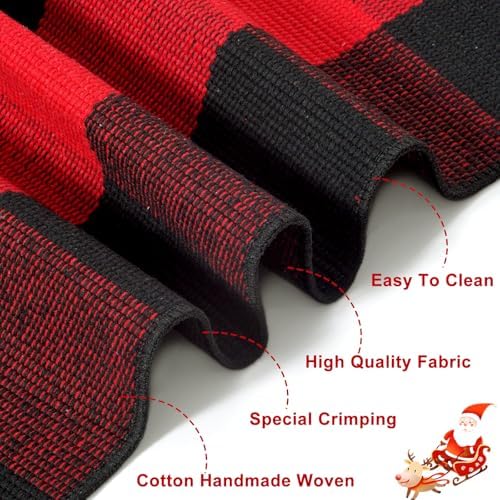 OJIA Christmas Outdoor Rug 3'x5' Red Plaid Front Door Mat Outdoor Area Rug - Image 4