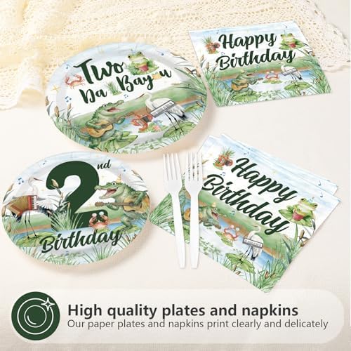 96 Pcs Crocodile 2nd Birthday Party Decoration for Kids, Serves 24 - Image 3