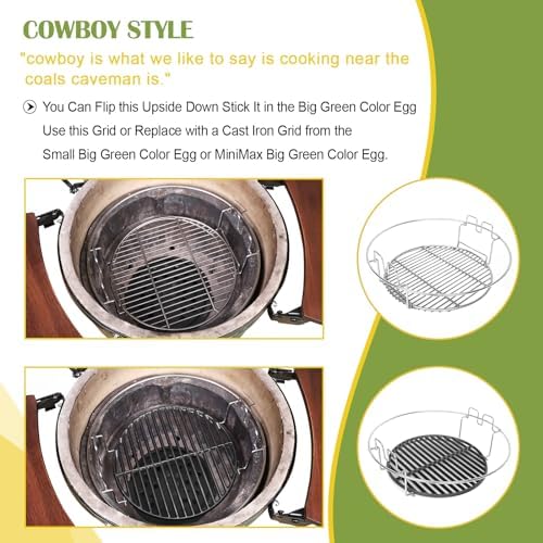 3 Tier 5 Piece Replacement Kit for Large Big Green Egg Accessories,Stainless Steel Grill Stack Rack with Removable Cooking System,BBQ Grill Basket Grill Expander Rack Ultimate Set Fit L BGE - Image 4