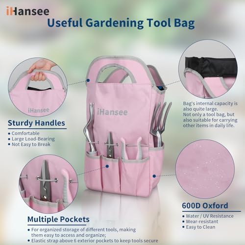 Pink Garden Tools Set 12-Piece, Gardening Gifts for Women - Image 5