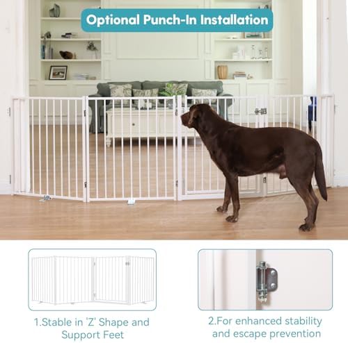 No Pawblems Freestanding Dog Gate with Door for Indoor & Outdoor, 30'' Tall - Image 3