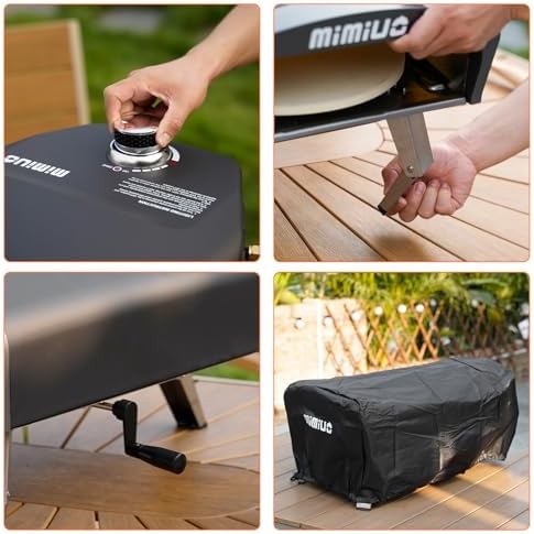 Mimiuo Manual-Rotate Gas Pizza Oven Outdoor – 60 Sec Bake, w/Stone & Peel - Image 4